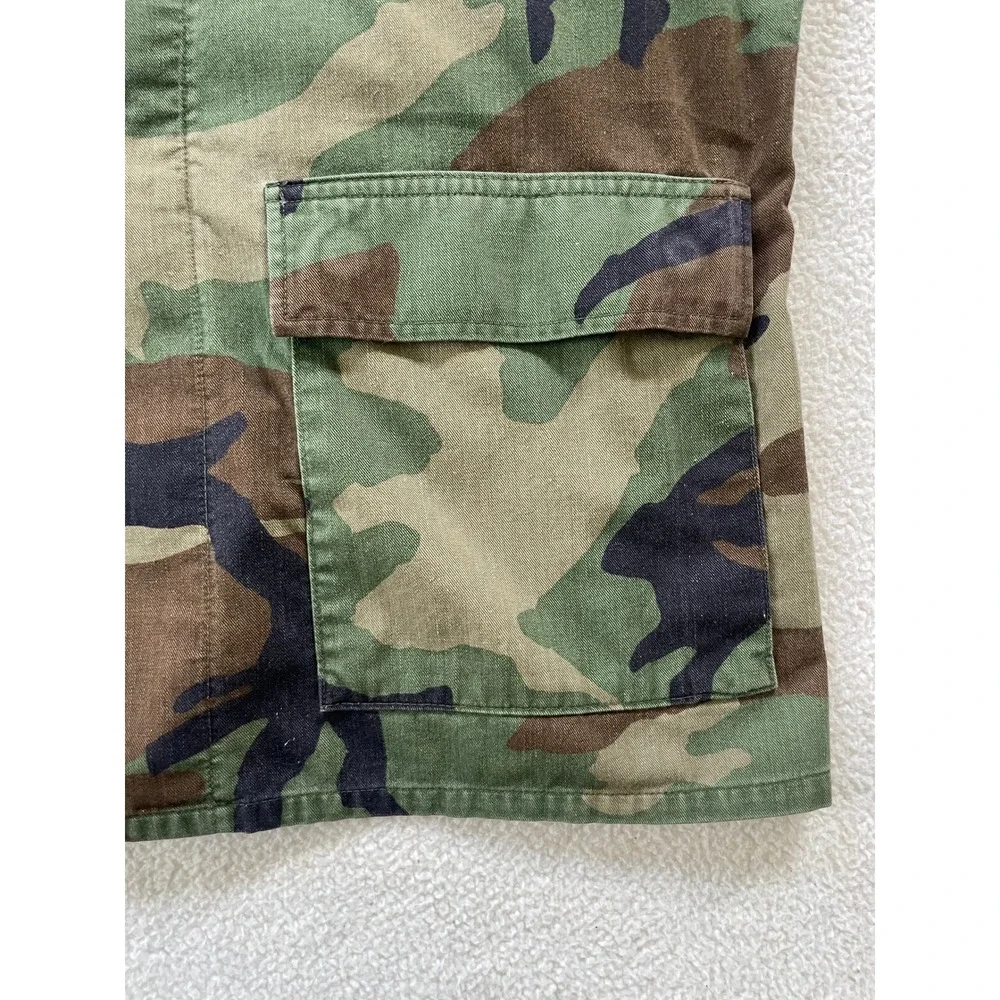 Military Mens Combat Coat Medium Regular Green Woodland Camouflage Field Jacket - Picture 8 of 16